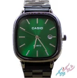 ساعت مچی مردانه اولد مانی طرح کاسیو با صفحه سبز و بند استیل برند Casio