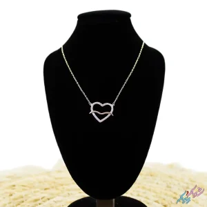 گردنبند نقره 925 وارداتی زنانه مدل قلب فول نگین