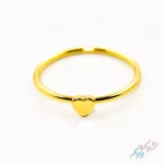 پک چهارتایی انگشتر طلایی برند I Am زیرکونیا مروارید قلب پیچ سایز S | | روکش طلا - GOLD PLATED