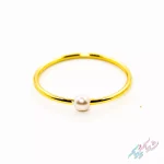 پک چهارتایی انگشتر طلایی برند I Am زیرکونیا مروارید قلب پیچ سایز S | | روکش طلا - GOLD PLATED